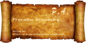 Preradov Alexandra névjegykártya