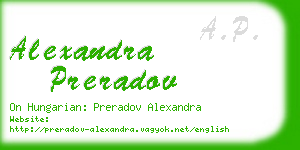 alexandra preradov business card